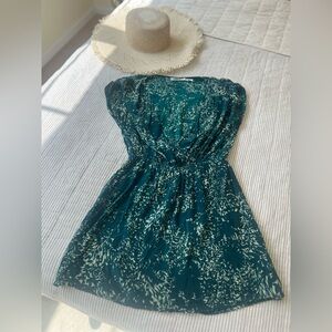 Kimchi Blue 100% Silk Dress Wrap Mini Plunge Deep V floral summer beach
